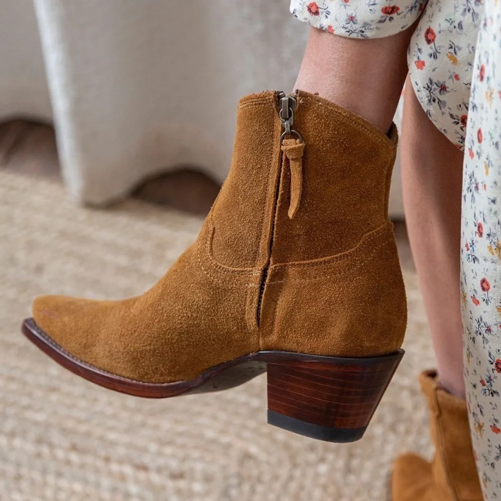 Tecovas’ “The Daisy” in Sienna suede boots size 6.5 B